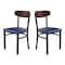 Flash Furniture Blue Vinyl Dining Chairs - Walnut Wood Backs, 2PK 2-XU-DG6V5BLV-WAL-GG - alternate 10